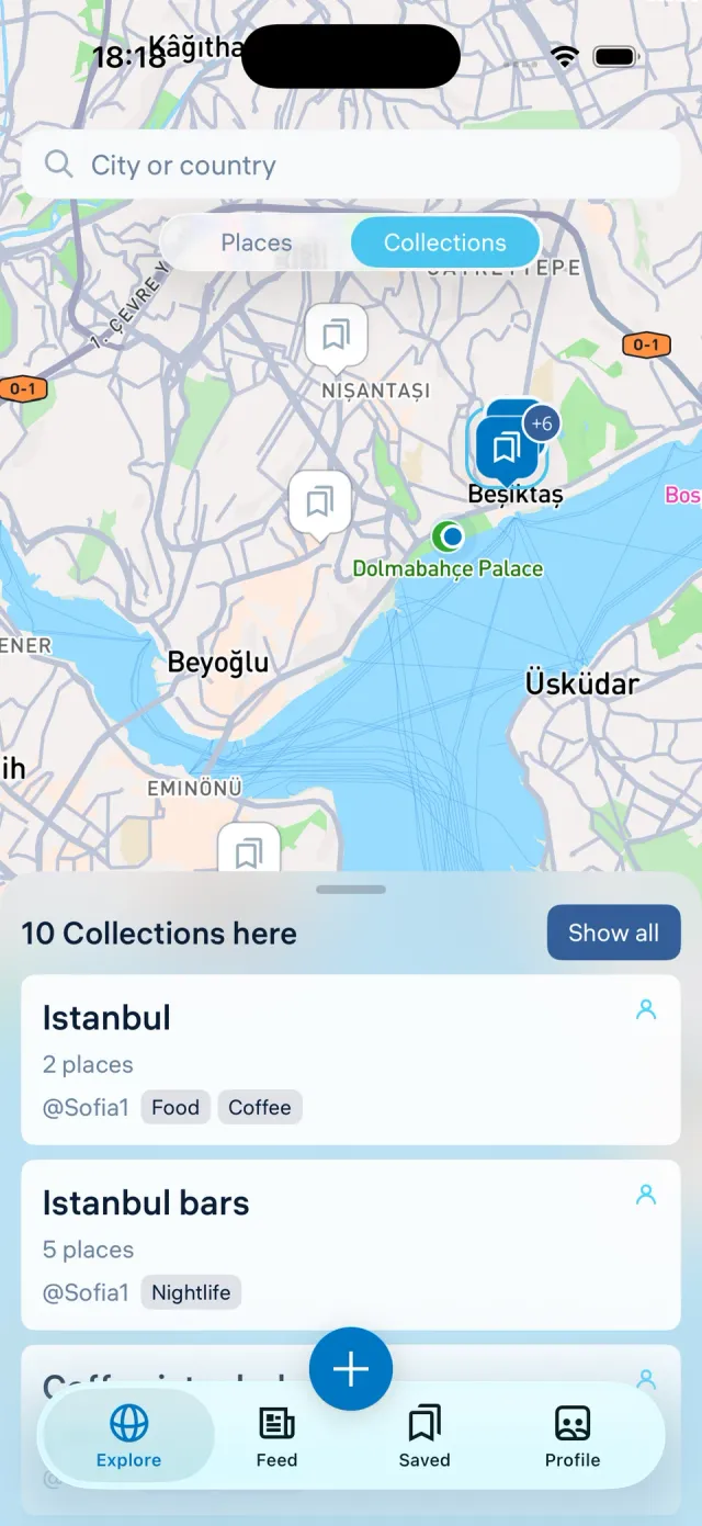 The map with Collections on it